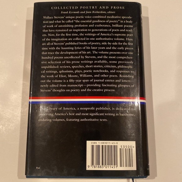 “Steven’s Collected Poetry & Prose,” hardcover with dust jacket - Picture 2 of 2